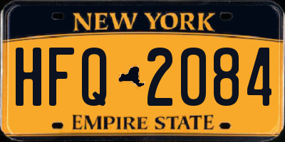 NY license plate HFQ2084