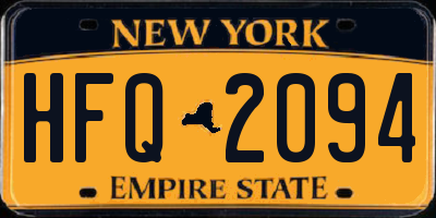 NY license plate HFQ2094