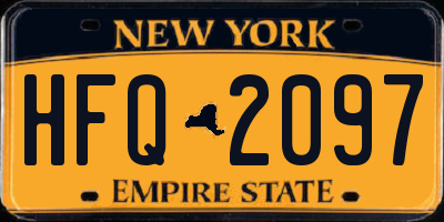 NY license plate HFQ2097