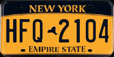 NY license plate HFQ2104