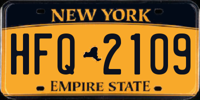 NY license plate HFQ2109