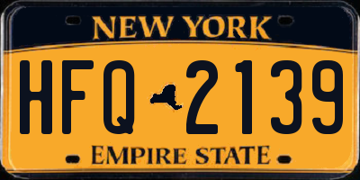 NY license plate HFQ2139