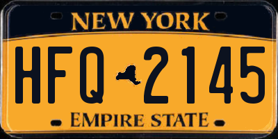 NY license plate HFQ2145