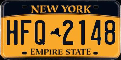 NY license plate HFQ2148
