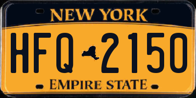 NY license plate HFQ2150