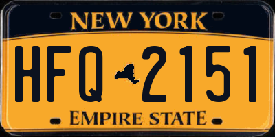 NY license plate HFQ2151