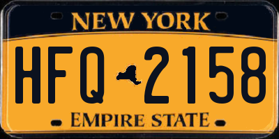 NY license plate HFQ2158