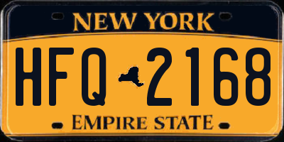 NY license plate HFQ2168