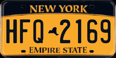 NY license plate HFQ2169