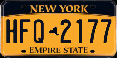 NY license plate HFQ2177