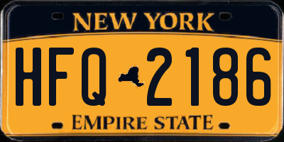 NY license plate HFQ2186