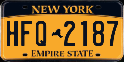 NY license plate HFQ2187