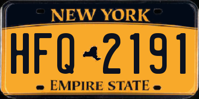 NY license plate HFQ2191