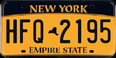 NY license plate HFQ2195
