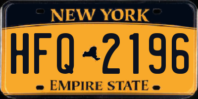 NY license plate HFQ2196