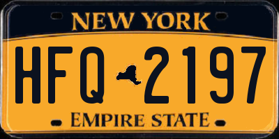 NY license plate HFQ2197
