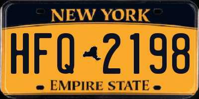 NY license plate HFQ2198