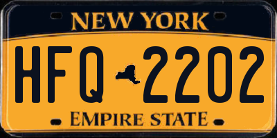 NY license plate HFQ2202