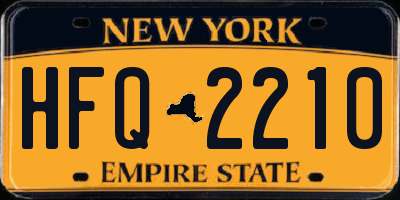 NY license plate HFQ2210