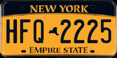 NY license plate HFQ2225