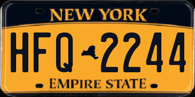 NY license plate HFQ2244