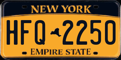 NY license plate HFQ2250