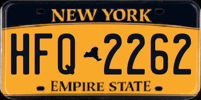 NY license plate HFQ2262
