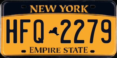 NY license plate HFQ2279