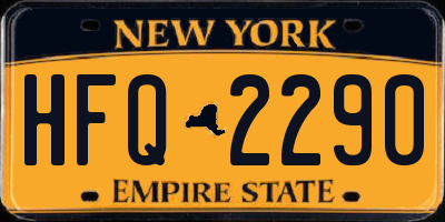 NY license plate HFQ2290