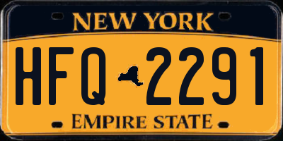 NY license plate HFQ2291