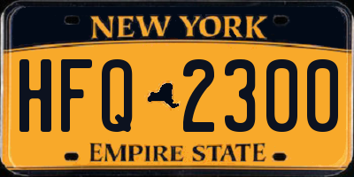 NY license plate HFQ2300