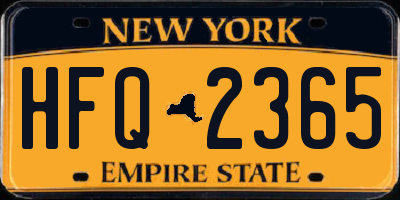NY license plate HFQ2365