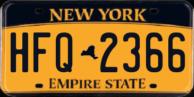 NY license plate HFQ2366
