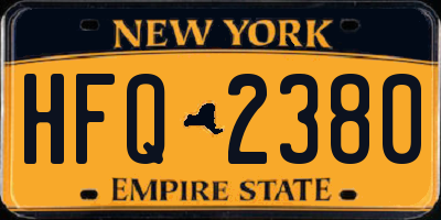 NY license plate HFQ2380
