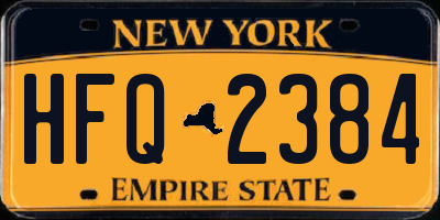 NY license plate HFQ2384