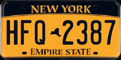 NY license plate HFQ2387