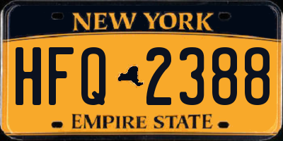 NY license plate HFQ2388