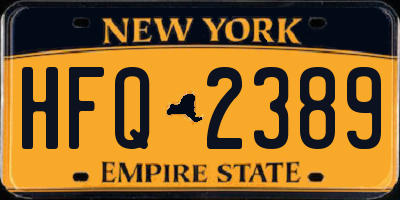 NY license plate HFQ2389