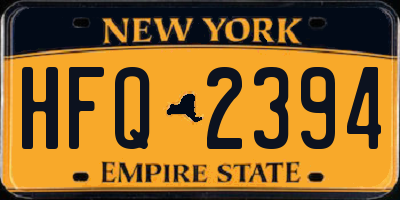 NY license plate HFQ2394