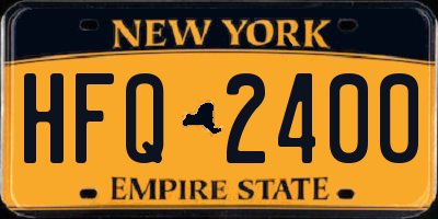 NY license plate HFQ2400