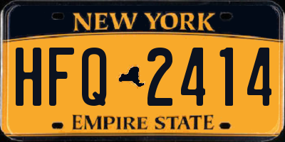 NY license plate HFQ2414