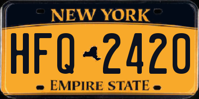 NY license plate HFQ2420