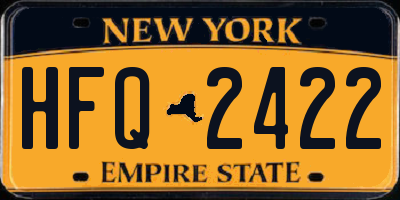 NY license plate HFQ2422