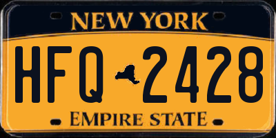 NY license plate HFQ2428