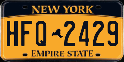 NY license plate HFQ2429