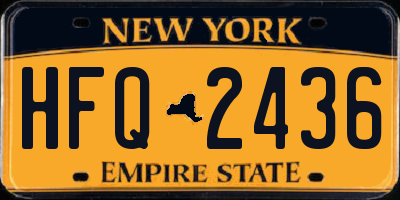 NY license plate HFQ2436