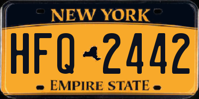 NY license plate HFQ2442