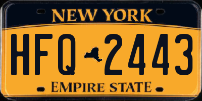 NY license plate HFQ2443