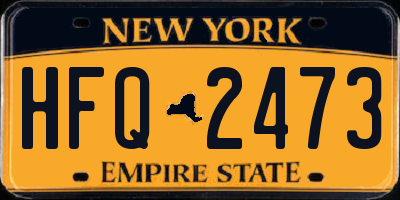 NY license plate HFQ2473