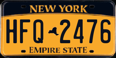NY license plate HFQ2476